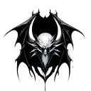 gothic bat cyber sigilism tattoo design idea