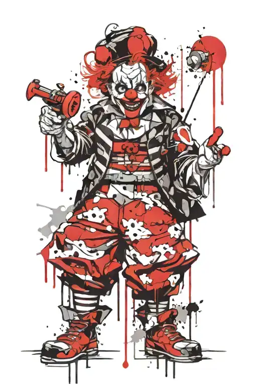 art the clown tattoo design idea