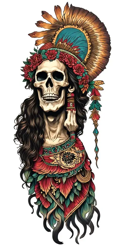 Mexican god of death tattoo design idea