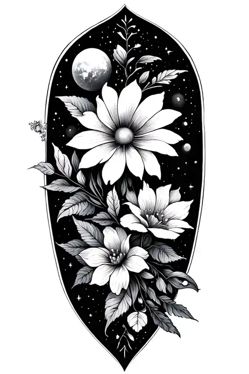 floral, Christian, space, ocean animals tattoo design idea