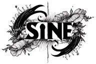  ''sine pari'' under it there is a line and under that says without equal                                         tattoo design idea