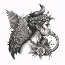 cormorant woman tattoo design idea