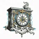 melting clock set to 818 tattoo design idea