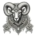 voodoo aries ram tattoo design idea