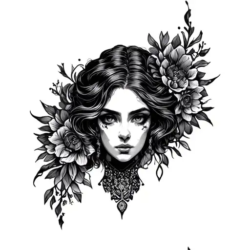 dark lady head tattoo design tattoo design idea