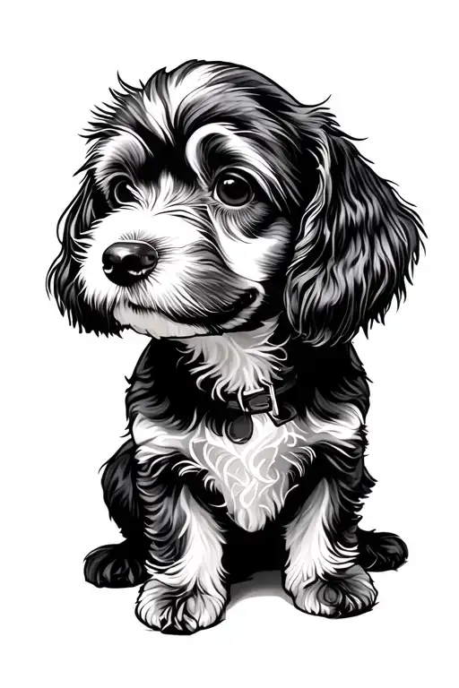 cockapoo dog tattoo design idea