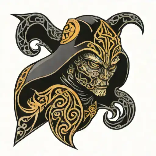 star wars, villain, celtic patterns tattoo design idea