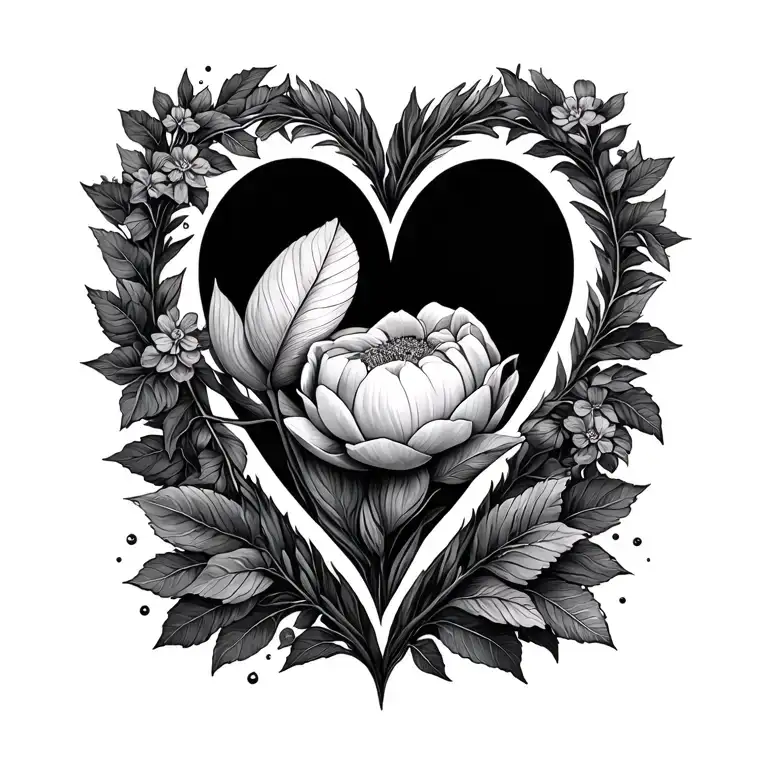nature matching love tattoo design idea