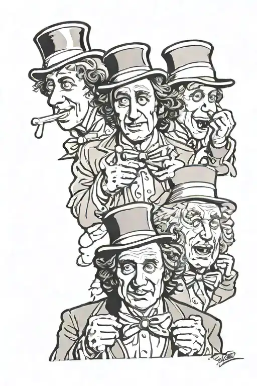 Willy Wonka Characters see no evil speak no evil hear no evil tattoo design idea