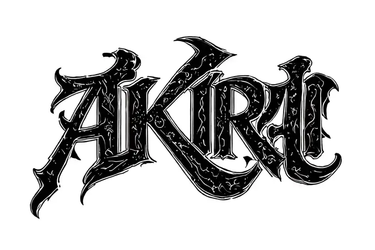 "Akira" Lettering tattoo tattoo design idea