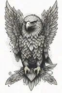 atlas, navy wings eagle face tattoo design idea