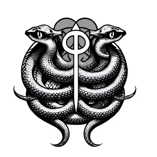 Gemini Symbol with Snakes Throat Tatoo tattoo design idea