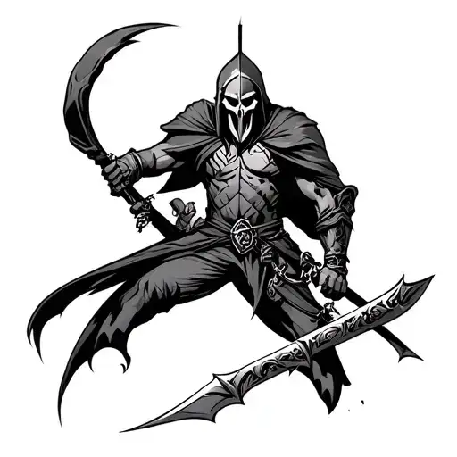 Sparta with grimreaper tattoo design idea