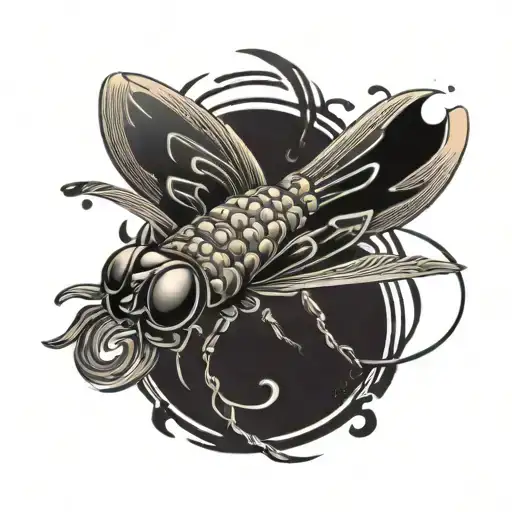 hieroglyph fly tattoo design idea