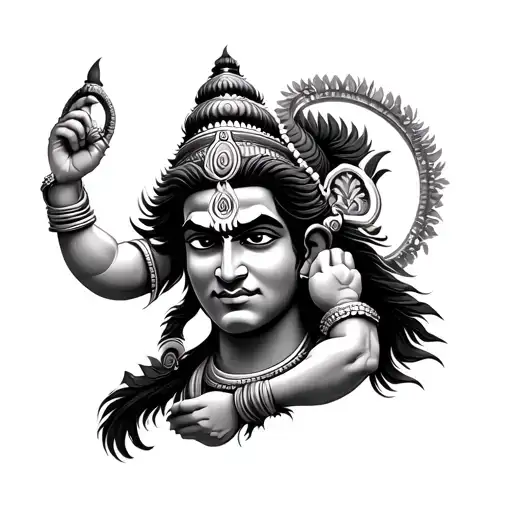 God Hanuman tattoo design idea