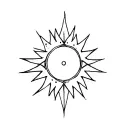 I want a 6-pointed sun, the center with the metaphor of time passing, and a star that orbits everything tattoo design idea