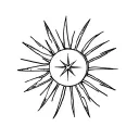 I want a 6-pointed sun, the center with the metaphor of time passing, and a star that orbits everything tattoo design idea