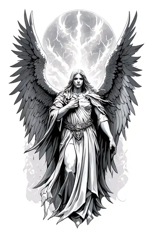 Archangel Azrael tattoo design idea