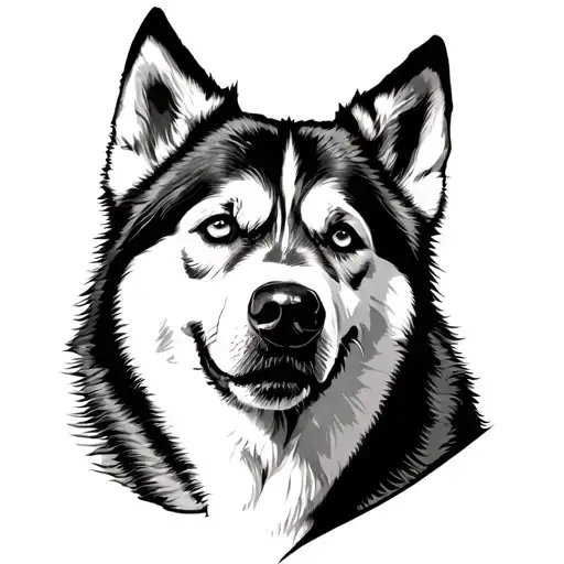 husky dog outline tattoo tattoo design idea
