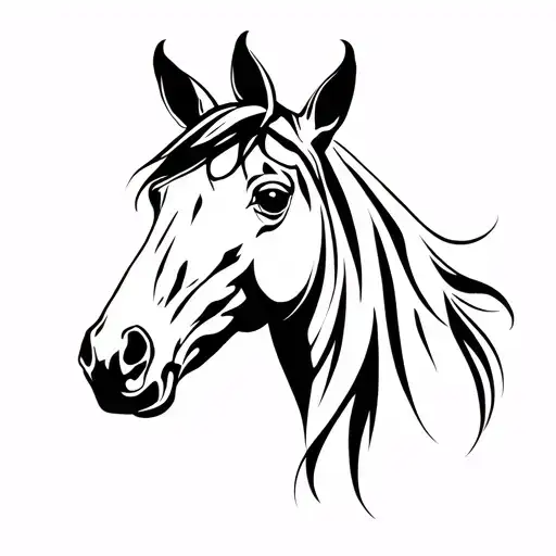 "Lark" horse head tattoo design idea