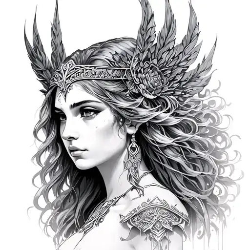 Freya goddess tattoo design idea