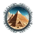 Pyramids inside a circle tattoo design idea