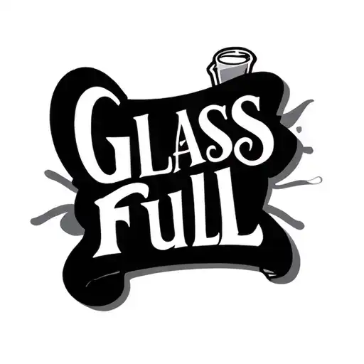 "GLASS HALF FULL " hour glass tattoo design idea