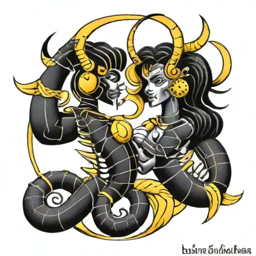 scorpio and libra tattoo design idea