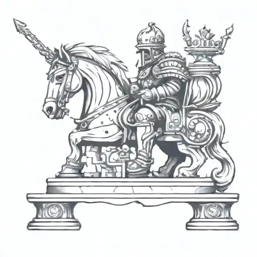 warrior chess piece tattoo design idea