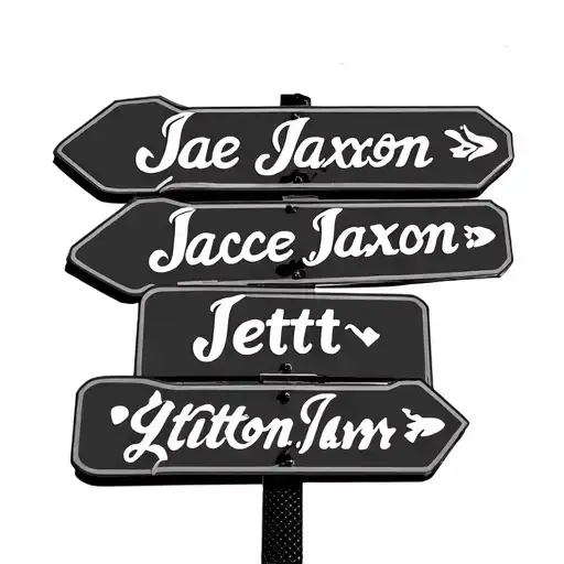 street signs with Jace Jaxon Jett names incorporated tattoo design idea