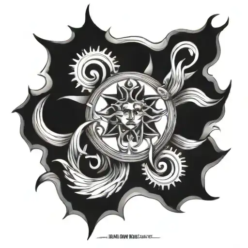 sun, Pisces, masculine chest design tattoo design idea