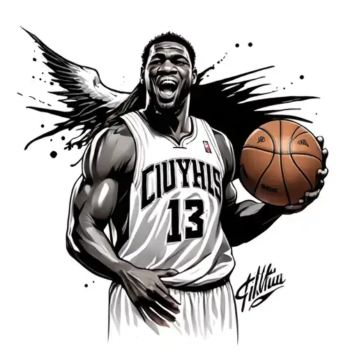 kevin durant as slim reaper high quality tattoo design idea