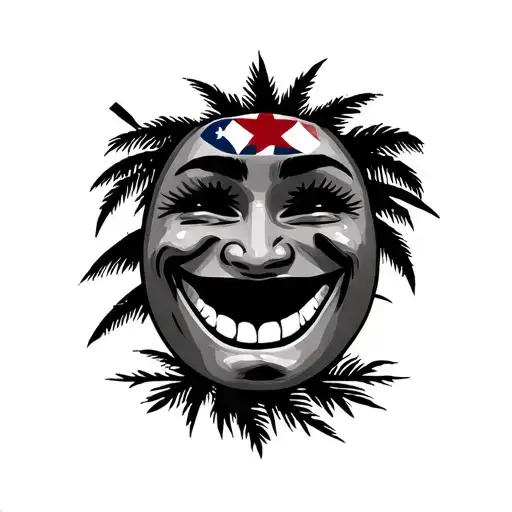 smile now cry later faces, cuban island, cuban flag, hawaiian island, flippino star, flippino flag, ocean tattoo design idea