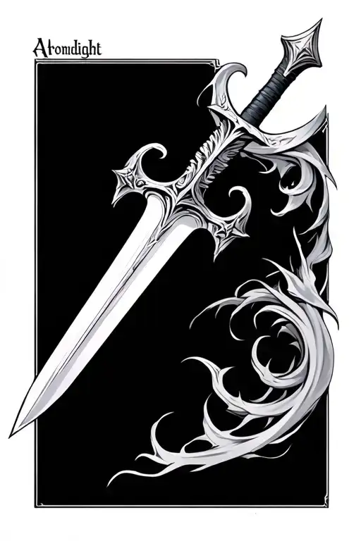 Aerondight Silver sword from the witcher tattoo design idea