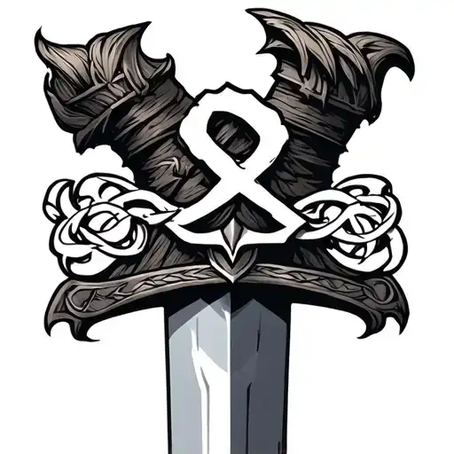 BERSERKER RUNE TATTOO ON A VIKING DAGGER tattoo design idea