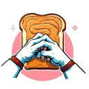 piece of bread with peanut butter and two hands making a pinky promise  tattoo design idea