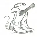 Guitar & Cowboy Boot tattoo design idea