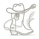 Guitar & Cowboy Boot tattoo design idea
