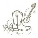 Guitar & Cowboy Boot tattoo design idea