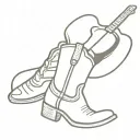 Guitar & Cowboy Boot tattoo design idea