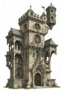 religious architecture from medieval times tattoo design idea