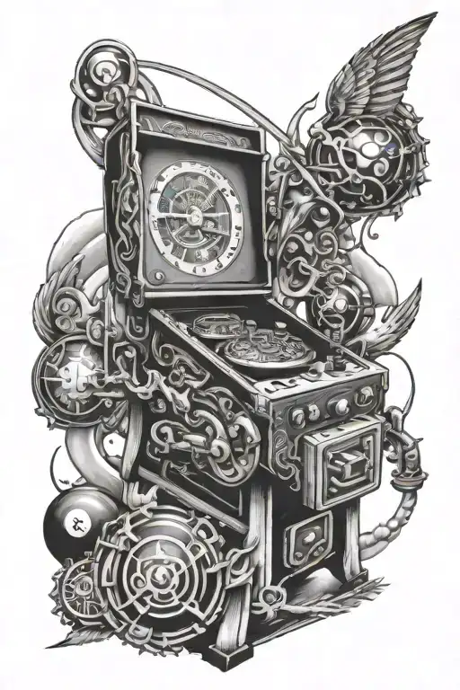 pinball tattoo design idea