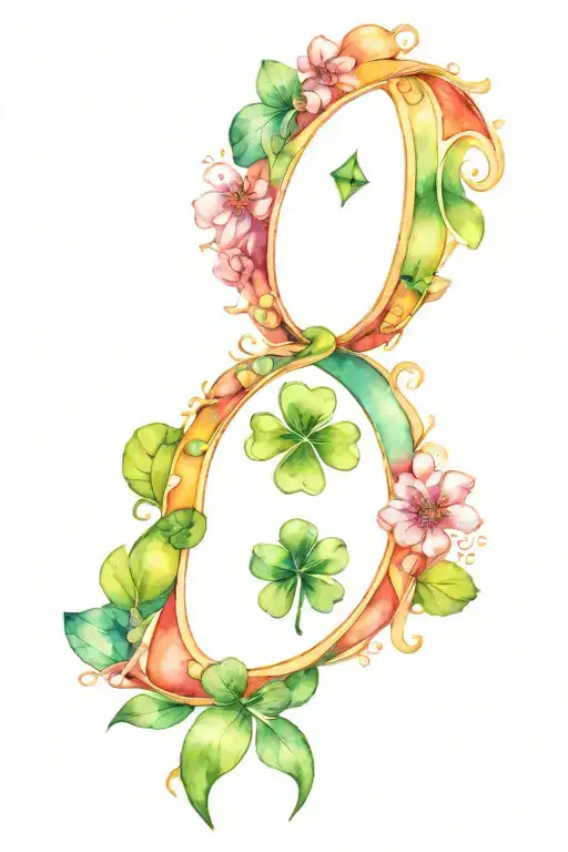 surfboard shamrock mandala two gem stones balanced tattoo design idea