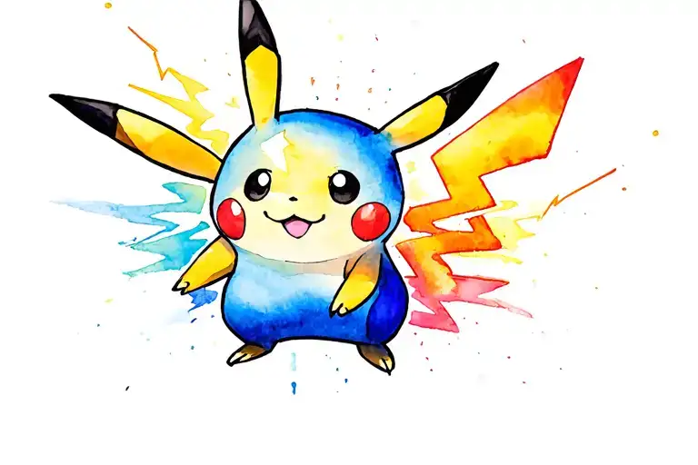lighting strikes pikachu pokemon tattoo design idea