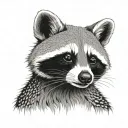 Racoon fancy tattoo design idea