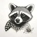 Racoon fancy tattoo design idea