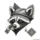 Racoon fancy tattoo design idea