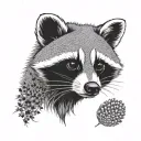 Racoon fancy tattoo design idea