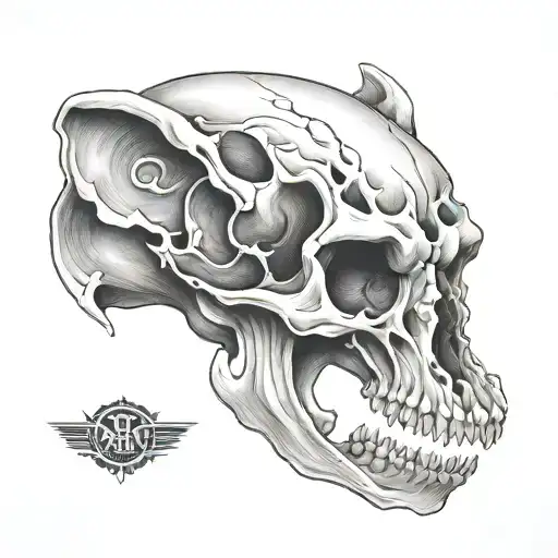 rat skull tattoo design idea