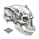rat skull tattoo design idea